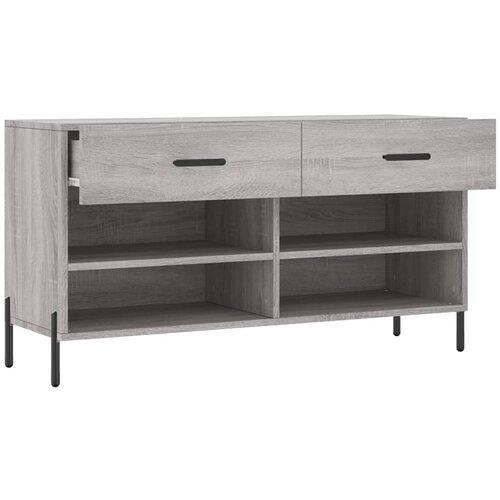  Klupa za cipele siva boja hrasta 102x35x55 cm konstruirano drvo Slike