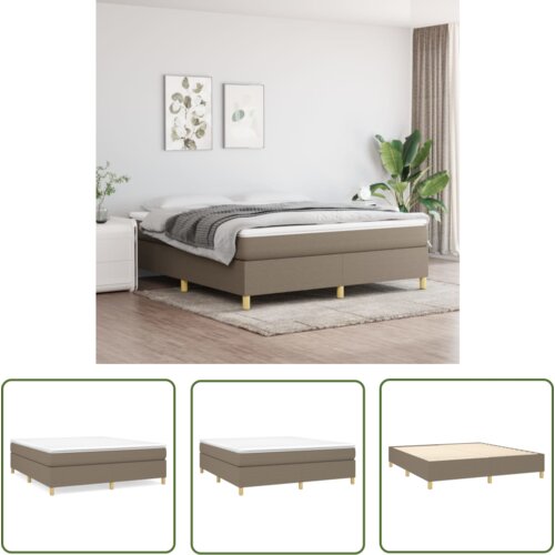 The Living Store Box spring postelja z vzmetnico taupe 180x200 cm blago - Box Spring Postelja, (21737331) Cene