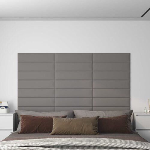 vidaXL Stenski paneli 12 kosov svetlo sivi 60x15 cm blago 1,08 m² Cene
