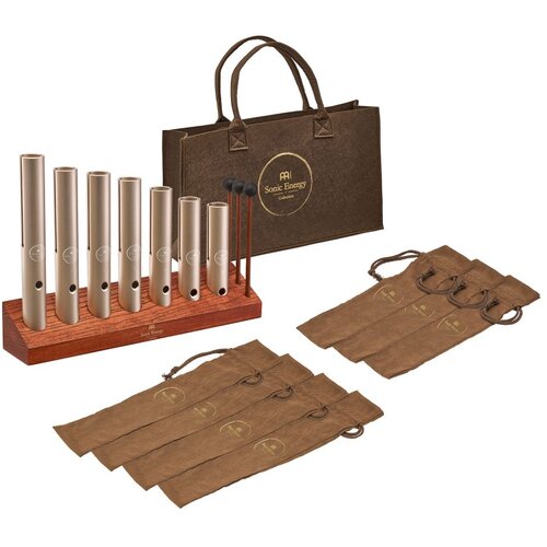 Meinl Sonic Energy 7-delni Wah-Wah Tube Chakra Set, 432 Hz, zlata barva - - Audio-Kondric Slike