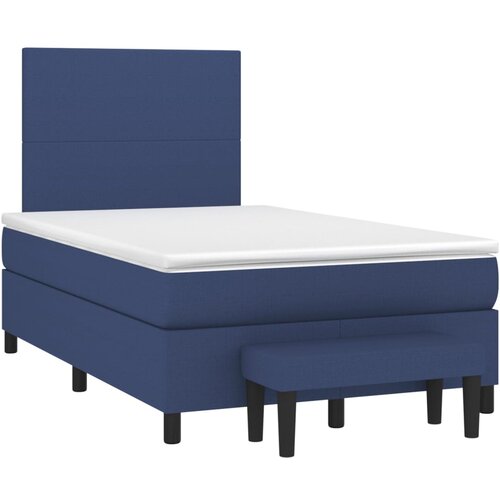 VidaXL Box spring postelja z vzmetnico modra 120x190 cm blago, (21111267) Slike