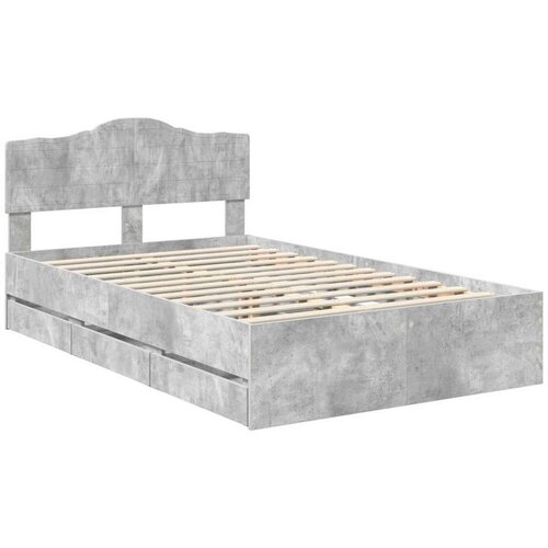  Okvir za krevet s ladicama Betonski sivi 135 x 190 cm - Beton siva 135 x 190 cm Slike