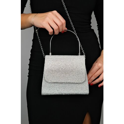 LuviShoes LAMA Women's Silver Stone Handbag Slike