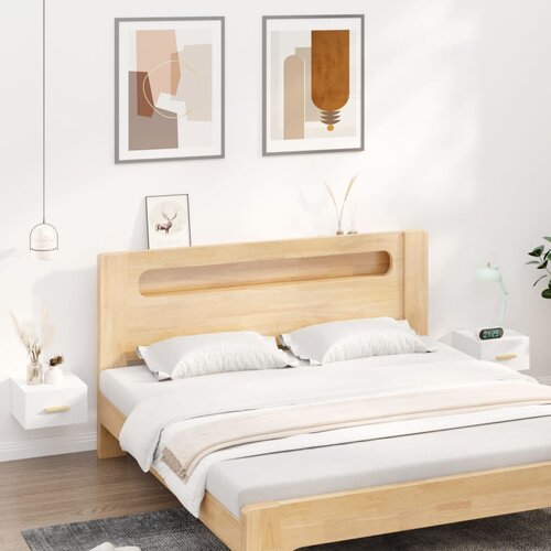 vidaXL Stenske nočne omarice 2 kosa visok sijaj bele 35x35x20 cm Cene