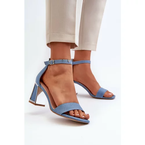 Kesi High-heeled denim sandals, Blue Pholia