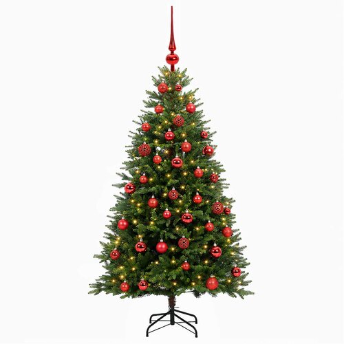  Umjetno božićno drvce s kuglicama 150 cm 150 LED lampica Slike