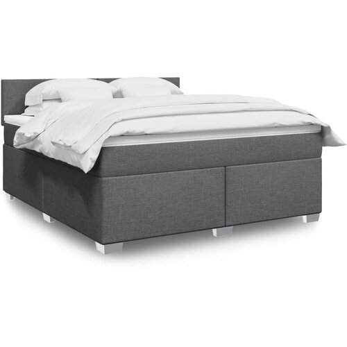 vidaXL Box spring postelja z vzmetnico temno siva 180x200 cm blago Cene