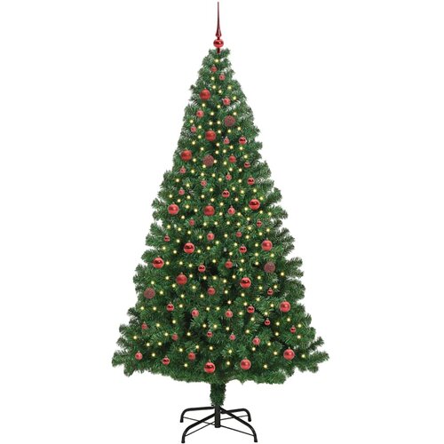  Umjetno božićno drvce Zelena 210 cm PVC i Čelik i Plastika 110 x 110 x 210 cm Slike