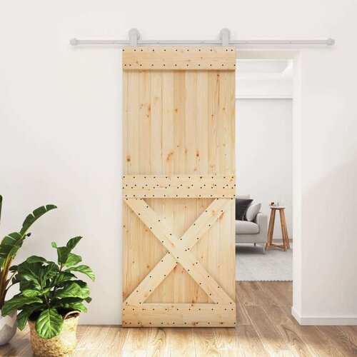  Klizna vrata s priborom za montažu 85 x 210 cm masivna borovina Slike