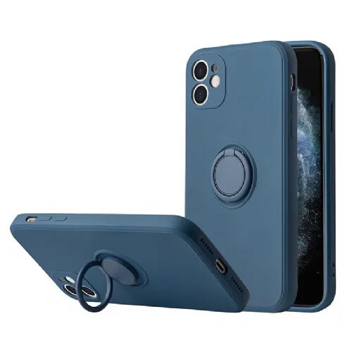 Onasi Silikonski ovitek Liquid Ring za Samsung Galaxy A03 LTE A035 - modra Slike