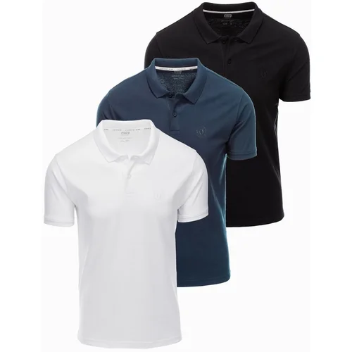Ombre Set of men's pique knit polo shirts 3-pack Ombre Set of men's pique knit polo shirts 3-pack