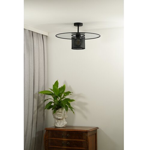  Duolla - Plafonski luster TOKYO RATTAN 1xE27/15W/230V, prečnik 50 cm, crna/srebrna Slike