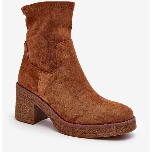FB2 Women&amp;#039;s ankle boots with a heel Camel Argastis Slike