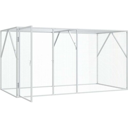 VidaXL Bela Galvanizirano Jeklo 102 x 208 x 108 cm Trpežna Slike