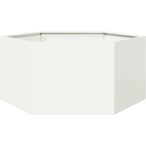 vidaXL Vrtna sadilica bijela šesterokutna 104 x 90 x 45 cm čelična Cijene