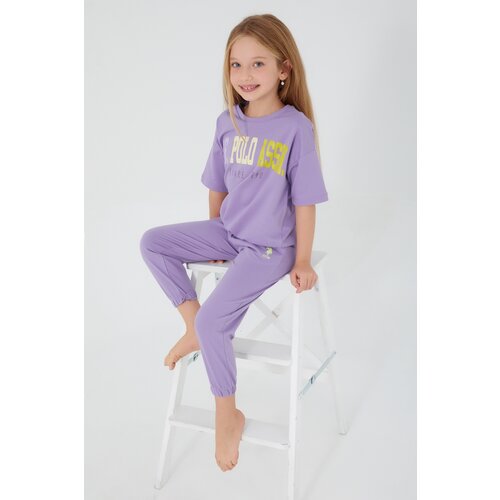 U.S. Polo Assn. pidžama za devojčice US1418-G lavanda Slike