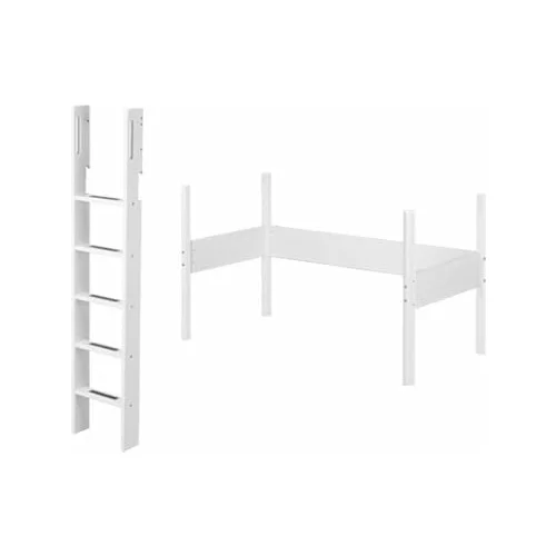Flexa Navpična lestev in stebrički za visoko posteljo WHITE - 190 cm - Bela