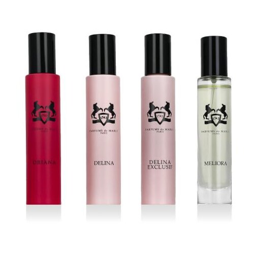 Parfums de Marly Feminine Discovery Collection set: EDP Oriana 10 ml + EDP Delina 10 ml + EDP Meliora 10 ml + parfem Delina Exclusif 10 ml za žene Slike