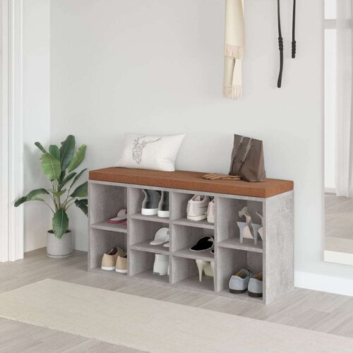  Klupa za cipele boja betona 103x30x48 cm konstruirano drvo Slike