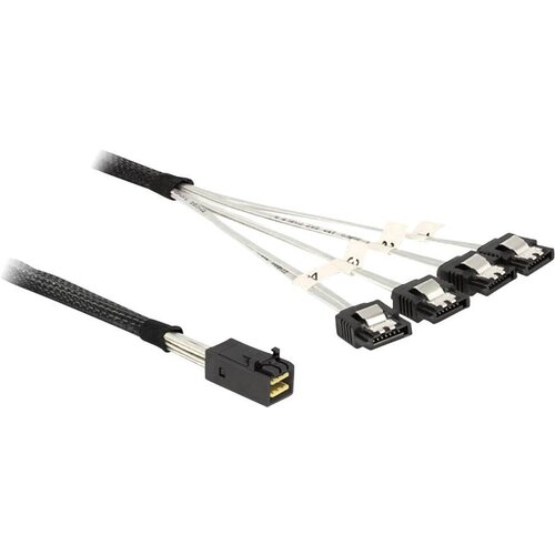 Delock Priključni kabel za trdi disk [1x mini SAS vtič (SFF-8087) - 4x SATA vtič 7 pinski] 0.50 m črne barve (20416389) Cene