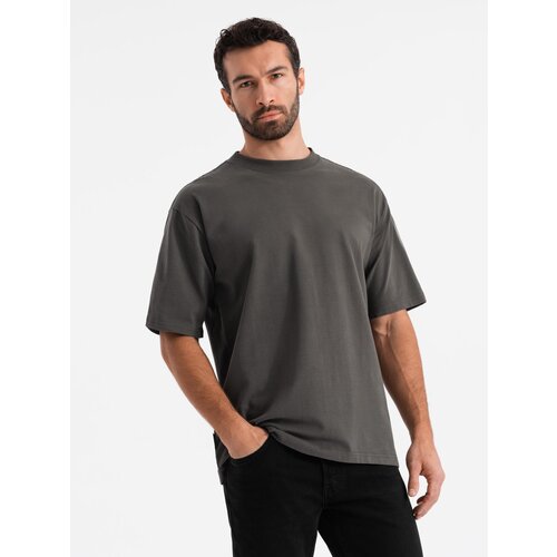 Ombre Men's LOOSE FIT T-shirt with pocket - beige Cene