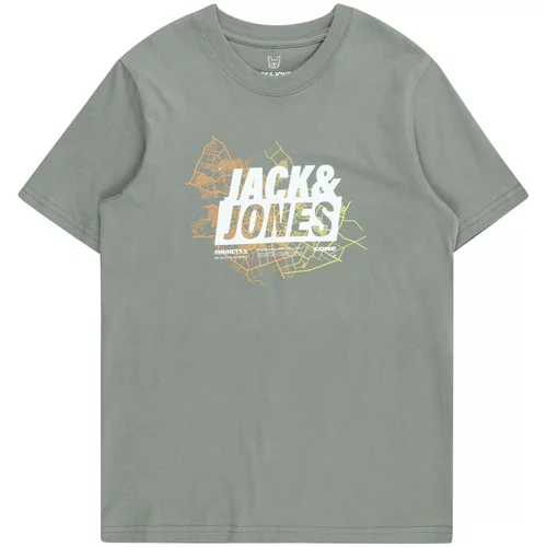 Jack & Jones Majica žuta / kaki / narančasta / bijela