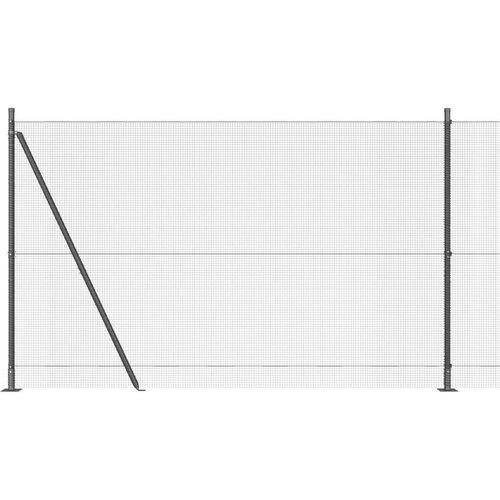 VidaXL zavarena ograda s 7 flan&amp;scaron;iranih stupova, siva, 1.5x10 m, čelik Slike