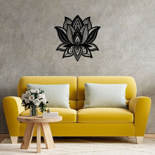 Wallity Zidna dekoracija Lotus - 314, 70 x 70 cm, Crna Cene