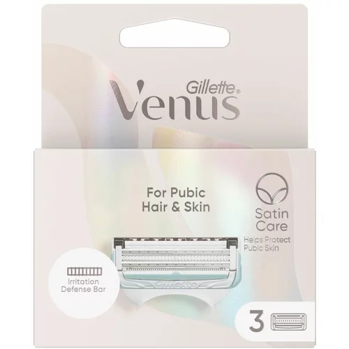 Gillette Venus Venus For Pubic Hair&Skin nadomestne britvice za urejanje bikini linije 3 kos