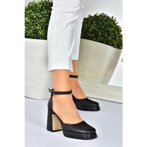 Fox Shoes Women's Black Thick Platform Heeled Shoes Slike