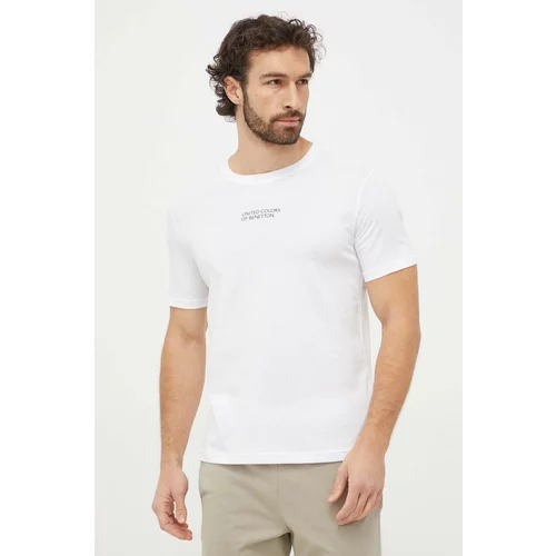 United Colors Of Benetton Bombažna kratka majica moški, bela barva