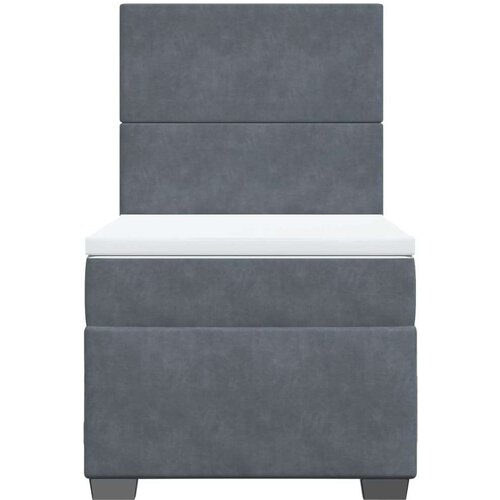VidaXL Box spring krevet s madracem tamnosivi 80 x 200 cm bar&amp;scaron;unasti Slike