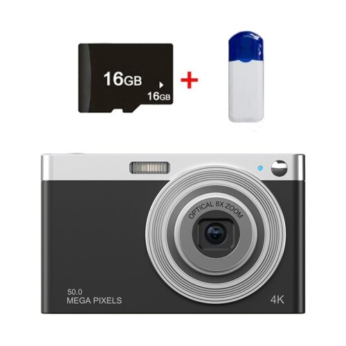 SARAHE C13 2,88-palčni 4K 8X optični zoom teleskopski objektiv HD digitalni fotoaparat, specifikacije: črna + čitalnik kartic + 16G, (22136802) Slike