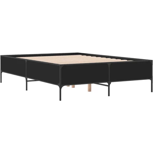 vidaXL Okvir za krevet crni 150x200 cm konstruirano drvo i metal