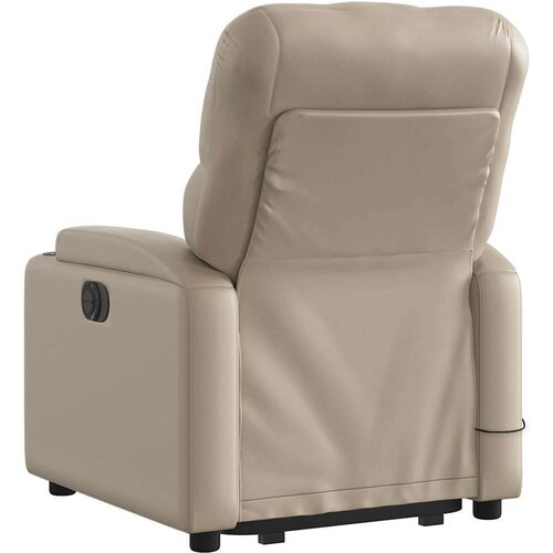 VidaXL Masažni naslonjač na podizanje od umjetne kože boja cappuccina Slike