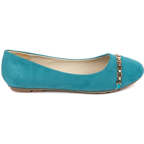 Shelvt Turquoise flat ballerinas for women Cene