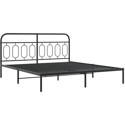 vidaXL Kovinski posteljni okvir z vzglavjem črn 193x203 cm, (21251377) Cene