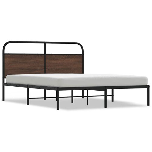 VidaXL Posteljni okvir brez vzmetnice 150x200 cm rjav hrast inž. les, (21607496) Slike