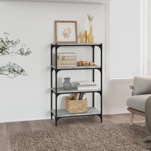 VidaXL Ormarić za knjige boja hrasta 60x33x100 cm od drva i čelika Slike