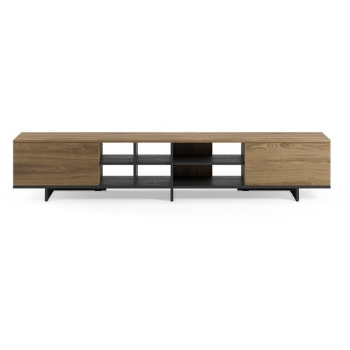 Marckeric Črna/v naravni barvi TV omarica v hrastovem dekorju 230x44x36 cm Cequoia &amp;ndash; Slike