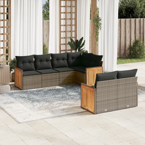 vidaXL 7-dijelni set vrtnih sofa sivi od poliratana Cijene