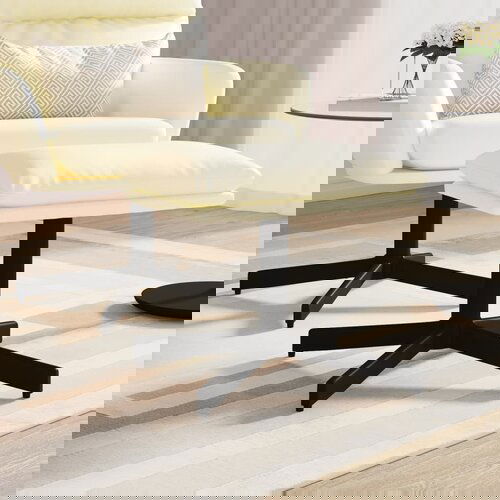 The Living Store Stolček za noge krem 60x60x36 cm umetno usnje - Stolček Za Noge, (21482452) Cene
