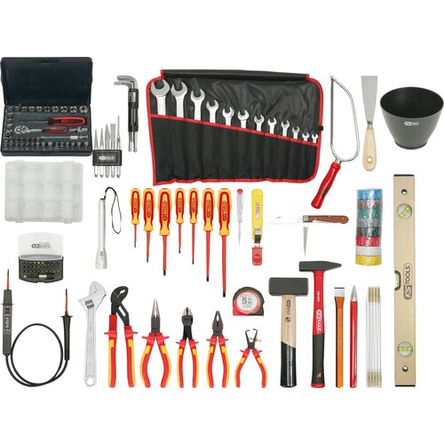 Ks Tools Premium električarski kovček za orodje\, najlonska torba\, 132 kos 117.0190 1170190 komplet orodja, (20520224) Slike