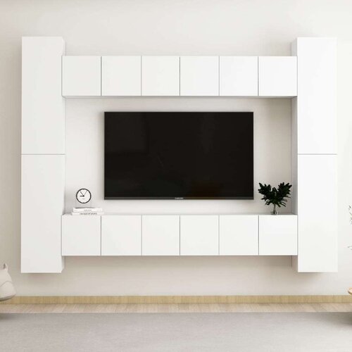  10-dijelni set TV ormarića bijeli od iverice Cijene