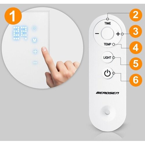 Berdsen BD-987 infracrveni panel 800 W Wi‑Fi bijeli Slike