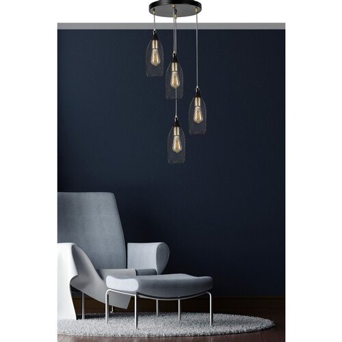 Opviq rio 4 Lü tepsili siyah Sarkıt black chandelier Cene