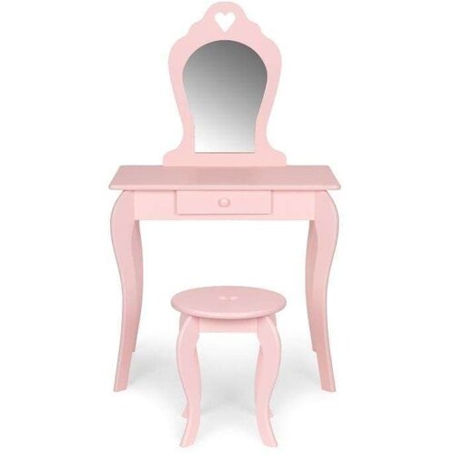 ECO TOYS Veliki drveni sto za šminkanje za devojčice sa ogledalom, Pink, ECOTOYS Cene