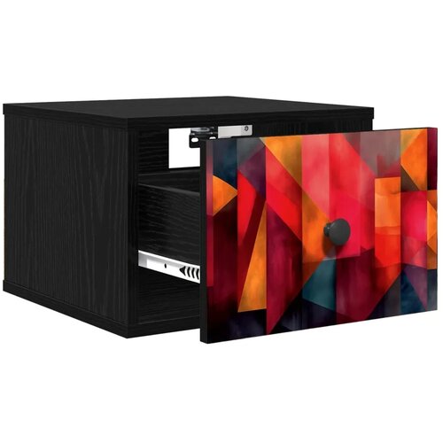  Wall-mounted noćni ormarić HEESCH Crni hrast 36 x 33 x 25 cm - Crni hrast Tiskanje boja 1 Slike