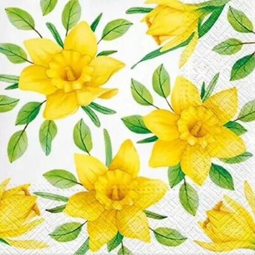  salvete za dekupaž Yellow Daffodils - 1 komad ( za dekupaž)