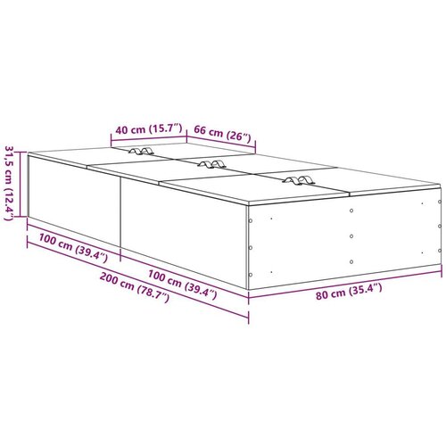  Krevet za pohranu Bijeli 80x200 cm Slike
